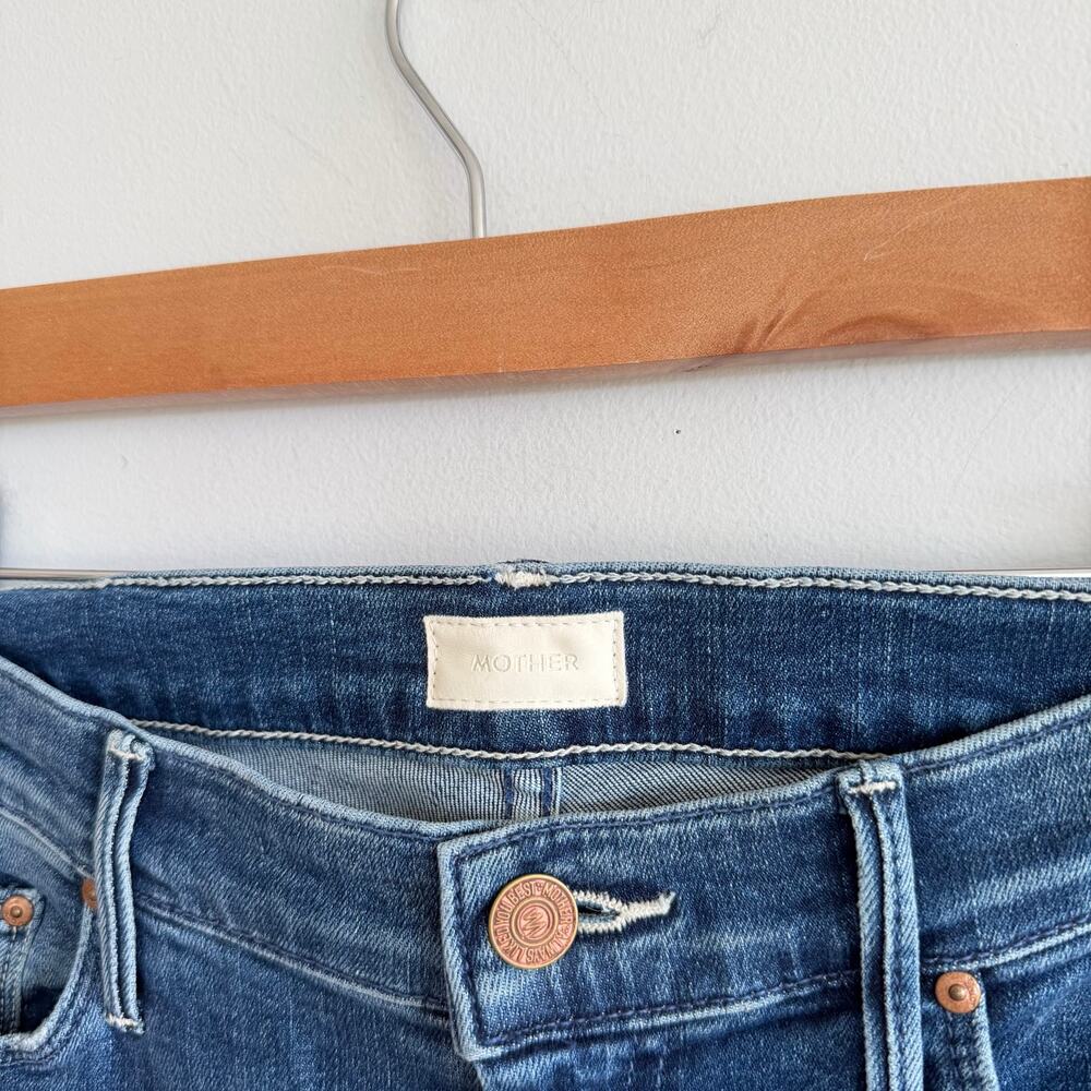 Mother The Weekender Fray Denim High Rise Flared Jeans Blue 30 - Picture 6 of 16